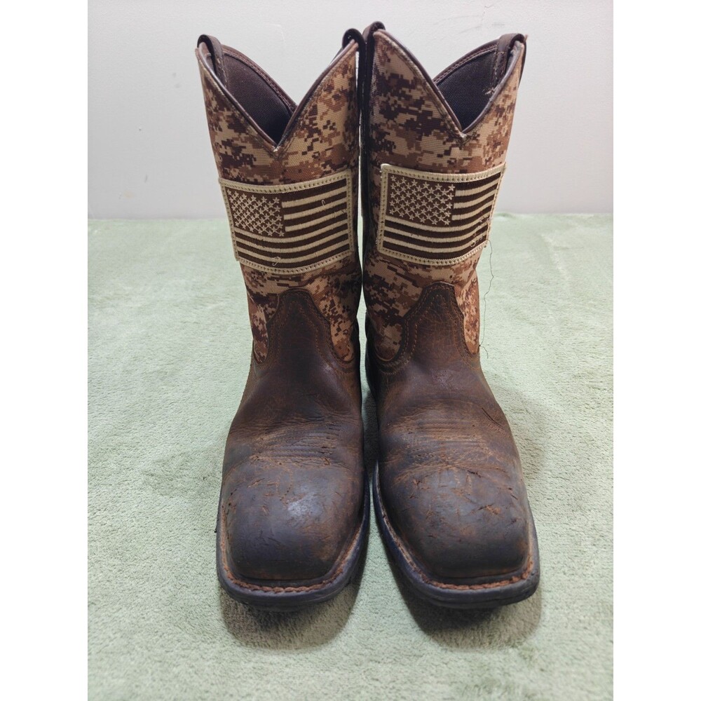 Ariat Work Mens 10.5D Steel Toe Patriot Camo American Flag Work Boots